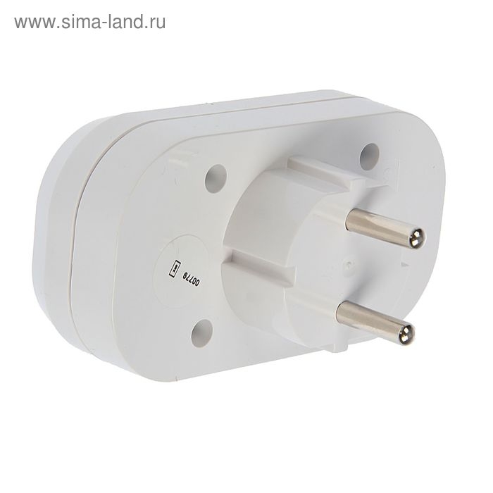 Разветвитель UNIVersal, 2 гнезда, 10 А, 250 В, без з/к, плоский, белый Разветвитель UNIVersal, 2 гнезда, 10 А, 250 В, без з/к, плоский, белый