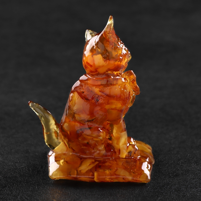 Сувенир Сувенир "Кот с бантом", янтарь