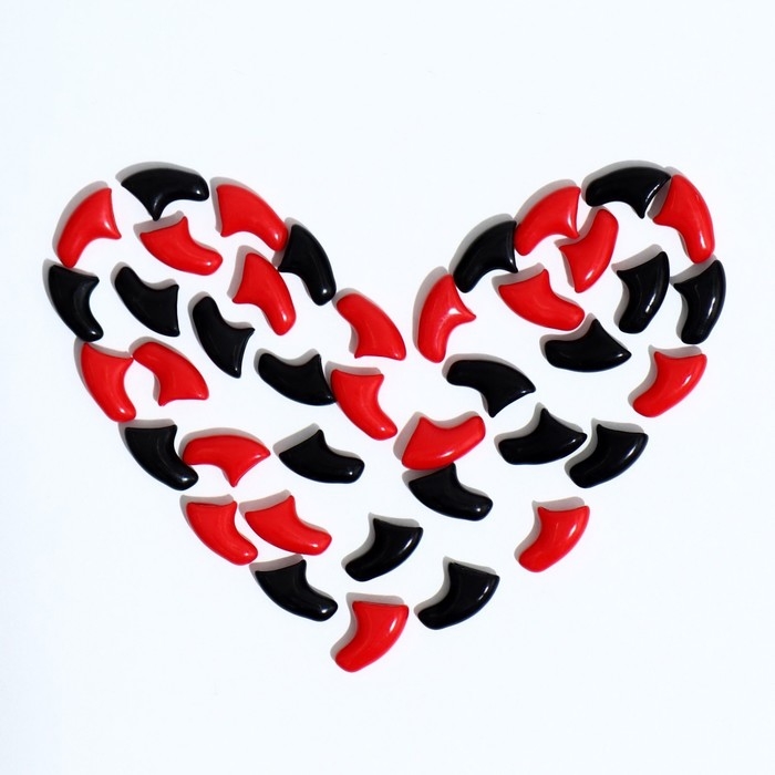 Когти накладные Когти накладные "Дуэт-Антицарапки" (40 шт), размер M, чёрные-красные