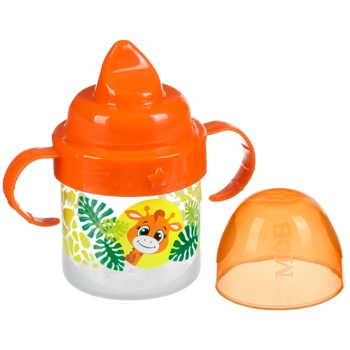 Поильник детский с твёрдым носиком «Жирафик», 140 мл., с ручками, цвет оранжевый Поильник детский с твёрдым носиком «Жирафик», 140 мл., с ручками, цвет оранжевый