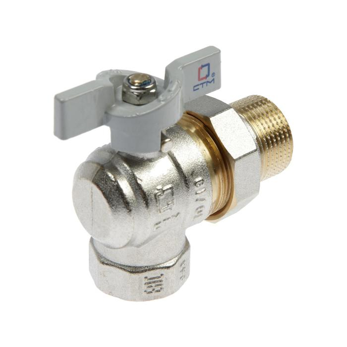 Кран шаровой  Кран шаровой "СТМ" СТАНДАРТ, 3/4", с американкой, угловой, бабочка