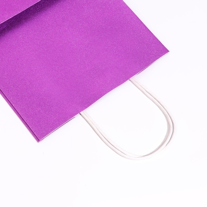 Пакет подарочный бумажный с глиттером сиреневый, 21 х 11 х 27 см Пакет подарочный бумажный с глиттером сиреневый, 21 х 11 х 27 см