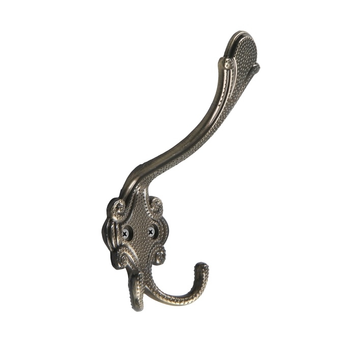 Крючок мебельный ТУНДРА TKT005, трехрожковый, бронза Крючок мебельный ТУНДРА TKT005, трехрожковый, бронза