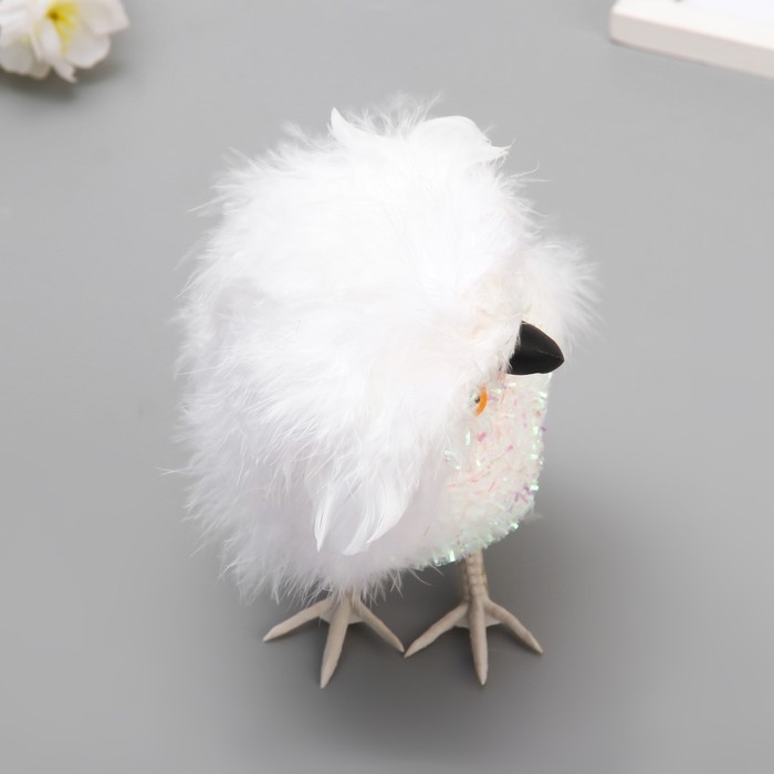 Пушистик  Пушистик "Совенок в блестках" белый 9х11х16 см