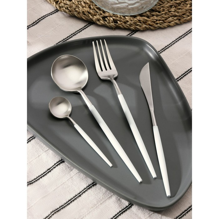 Набор столовых приборов из нержавеющей стали Magistro &laquo;Фолк&raquo;, 4 предмета, цвет серебряный