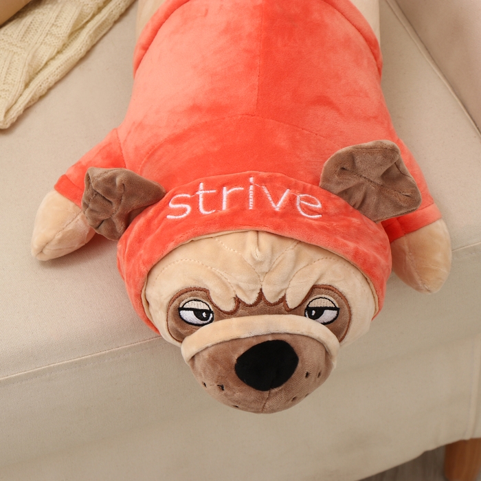 Мягкая игрушка «Мопс в футболке», 50 см, цвет красный Мягкая игрушка «Мопс в футболке», 50 см, цвет красный