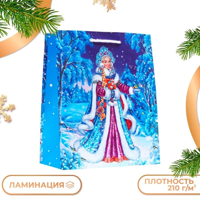 Новый год. Пакет подарочный Новый год. Пакет подарочный "Снегурочка", 18 х 22,3 х 10 см.