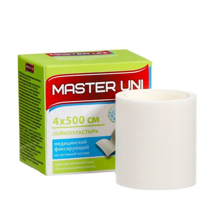 MASTER UNI лейкопластырь медицинский фиксирующий на нетканой основе, см: 4x500 MASTER UNI лейкопластырь медицинский фиксирующий на нетканой основе, см: 4x500
