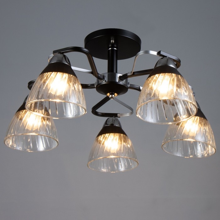 Люстра Люстра "Берн" 5хЕ27 40Вт чёрно-хромовый 56х56х25 см BayerLux