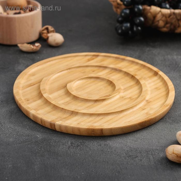 Менажница Доляна «Гипноз», 25×25×1,5 см, бамбук Менажница Доляна «Гипноз», 25×25×1,5 см, бамбук