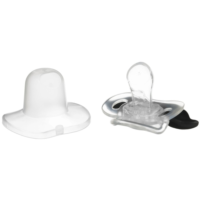 Соска - пустышка силиконовая ортодонтическая «Мишка», от 0 мес., с колпачком, цвет черный