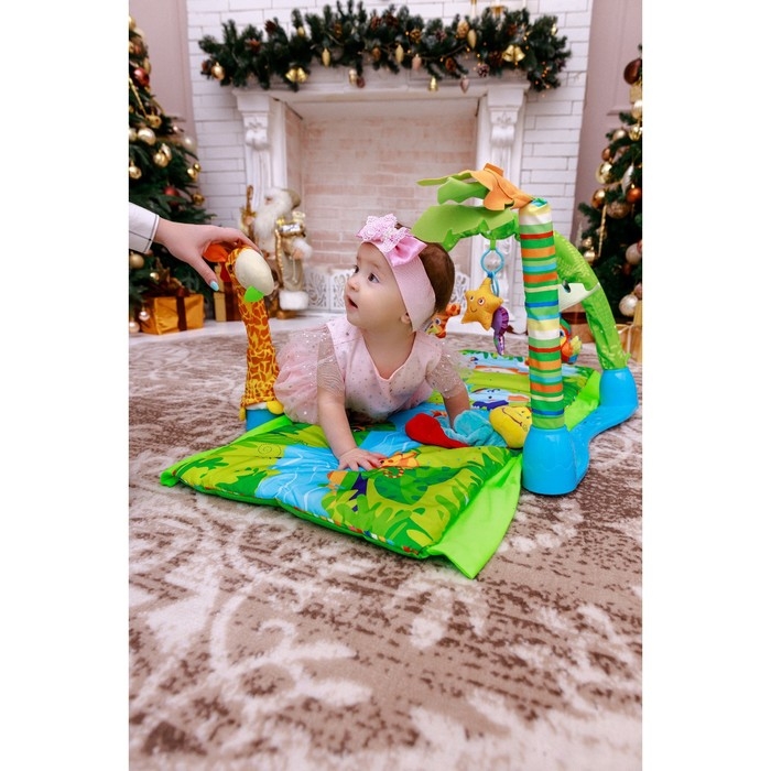 Развивающий коврик «Остров», с дугой и игрушками, 77х77х0,5 Развивающий коврик «Остров», с дугой и игрушками, 77х77х0,5