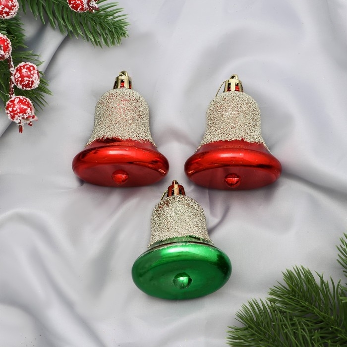 Украшение ёлочное Украшение ёлочное "Вечерний звон" (набор 3 шт) 6,5х5,5 см, микс