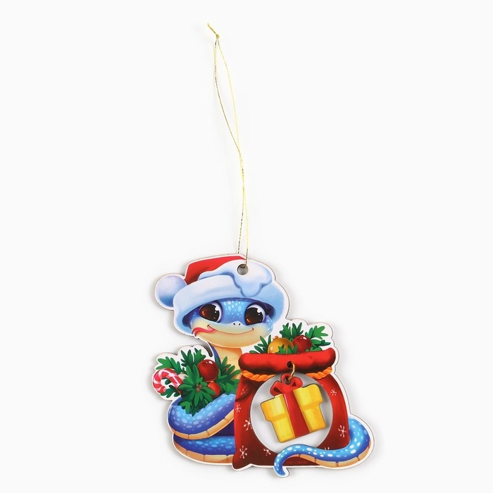 Ёлочная игрушка новогодняя «Новогодний змейка», на Новый год, 8,9 х 9,1 см Ёлочная игрушка новогодняя «Новогодний змейка», на Новый год, 8,9 х 9,1 см