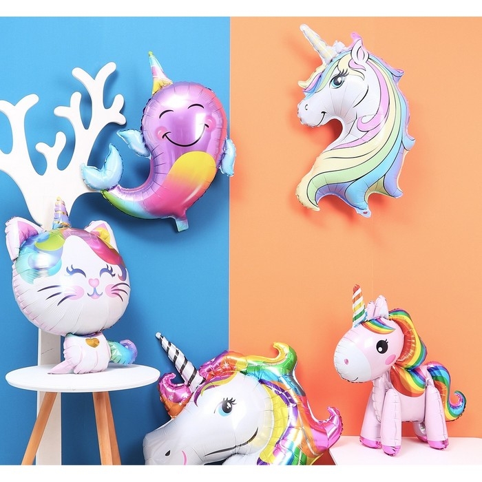 Шар фольгированный 32 Шар фольгированный 32" «Кошечка-единорог»
