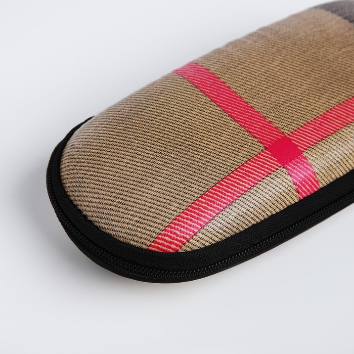 Футляр для очков на молнии, длина 17 см, цвет коричневый Футляр для очков на молнии, длина 17 см, цвет коричневый