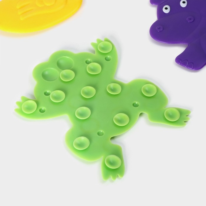 Коврики для ванной на присосках Доляна «Зоопарк», 4 шт, детсие, 11×14 см Коврики для ванной на присосках Доляна «Зоопарк», 4 шт, детсие, 11×14 см