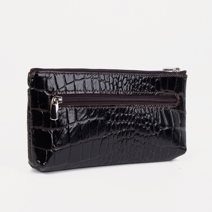 Кошелёк-ключница женский на молнии, цвет коричневый Кошелёк-ключница женский на молнии, цвет коричневый