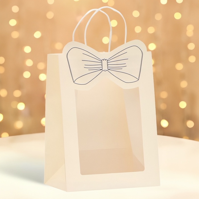 Пакет подарочный новогодний с оком Пакет подарочный новогодний с оком "Бант", 19 х 26 х 13 см.