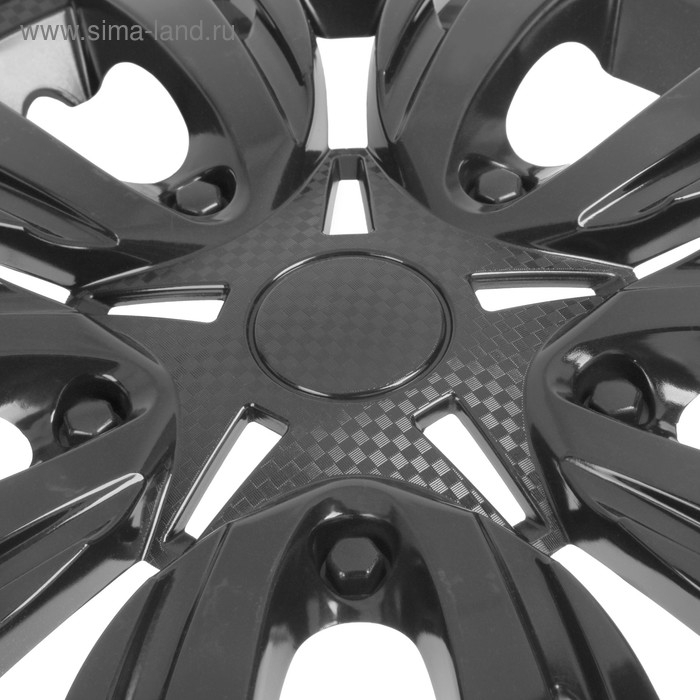 Колпаки колесные R16 Колпаки колесные R16 "ЛИОН", черный глянец, набор 4 шт