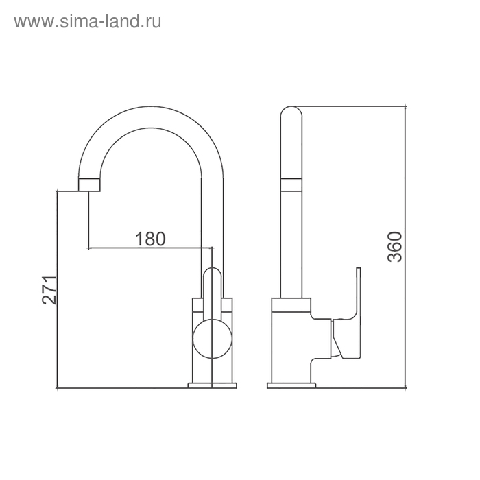 Смеситель для кухни Accoona A4567S, однорычажный, с гайкой, фиолетовый/хром Смеситель для кухни Accoona A4567S, однорычажный, с гайкой, фиолетовый/хром