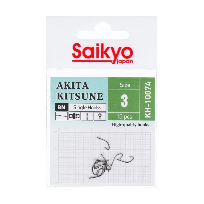 Крючки Saikyo KH-10074 BN AKITA KITSUNE № 3, 10 шт Крючки Saikyo KH-10074 BN AKITA KITSUNE № 3, 10 шт