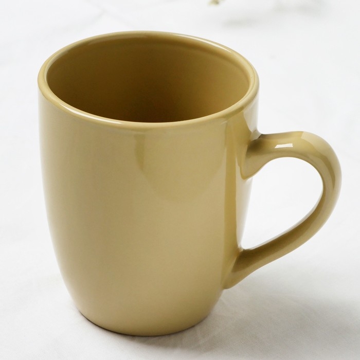 Кружка керамическая «Стиль», 450 мл, цвет бежевый Кружка керамическая «Стиль», 450 мл, цвет бежевый