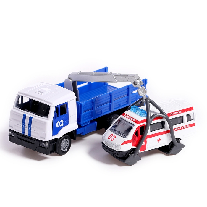 Машина металлическая «KAMAZ эвакуатор», 12 см, открываются двери, подвижные детали, инерция, скорая помощь 7,5 см Машина металлическая «KAMAZ эвакуатор», 12 см, открываются двери, подвижные детали, инерция, скорая помощь 7,5 см