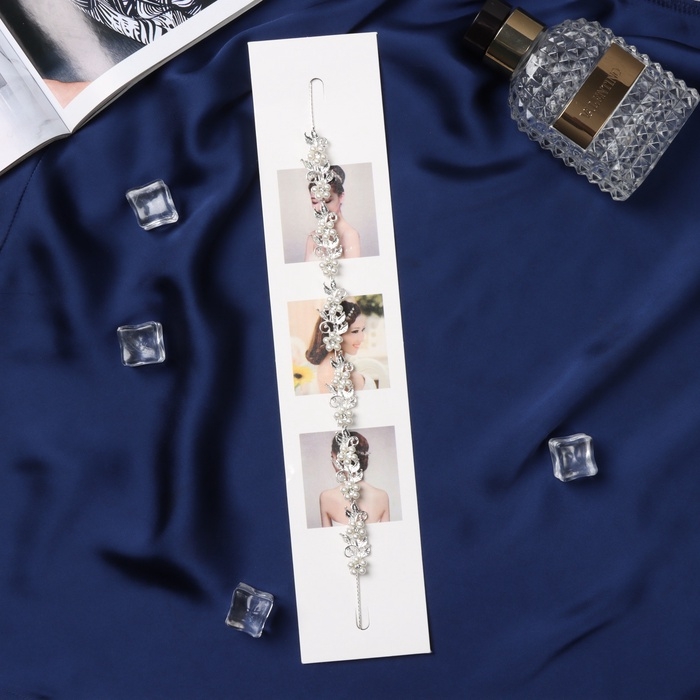 Аксессуар для волос Аксессуар для волос "Джуди" цветок нежность, 26 см, серебро