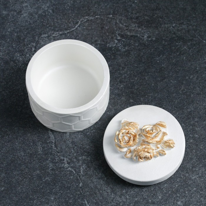 Шкатулка "Соты с цветами" 8х8х7,5см