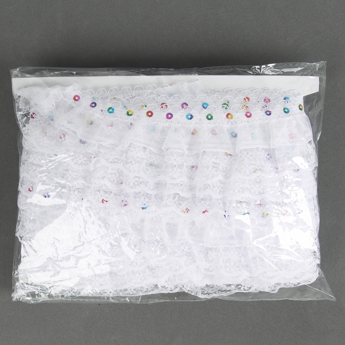 Тесьма белая кружевная, 4,5 см, в рулоне 10 м Тесьма белая кружевная, 4,5 см, в рулоне 10 м