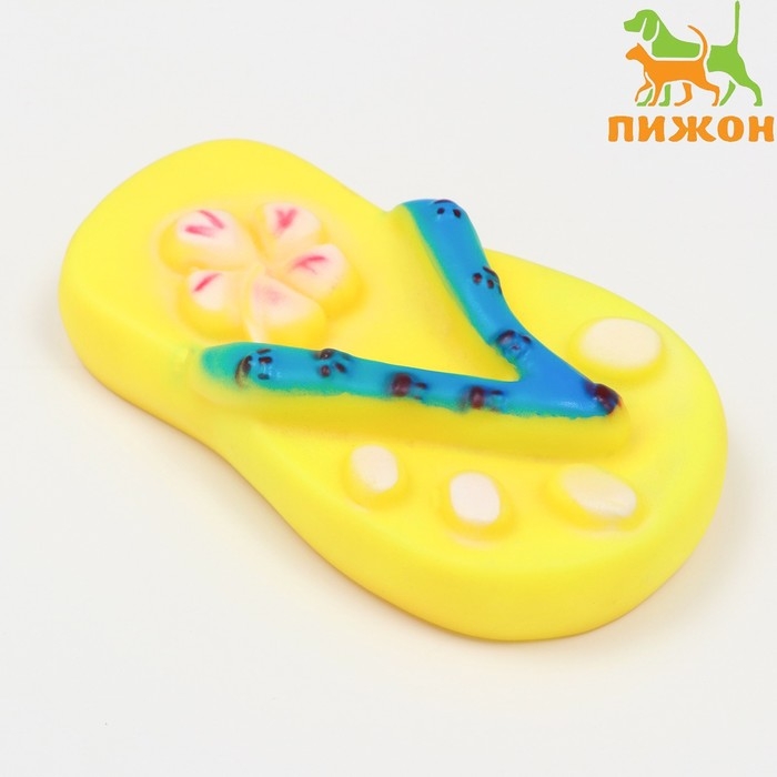 Игрушка пищащая Игрушка пищащая "Босоножка" для собак, 13,5 см, жёлтая