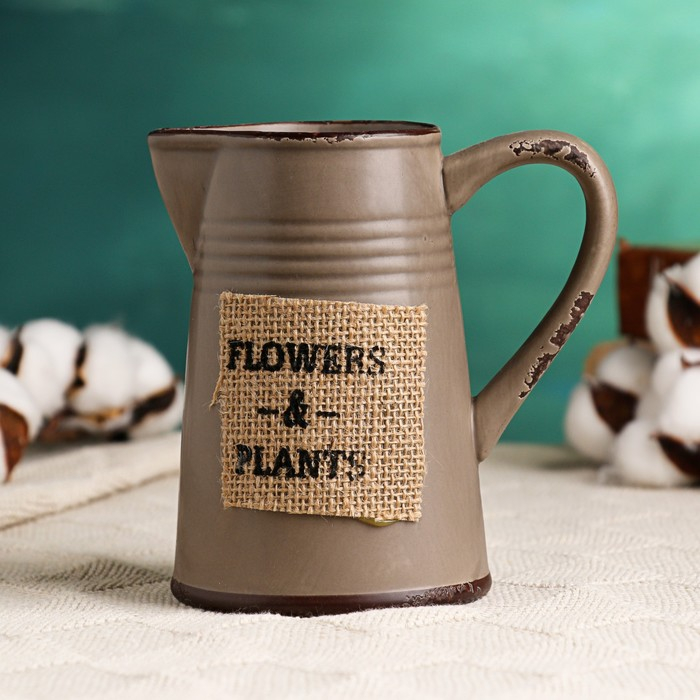 Кашпо Кашпо "Оливер" серое, 7х13х14см