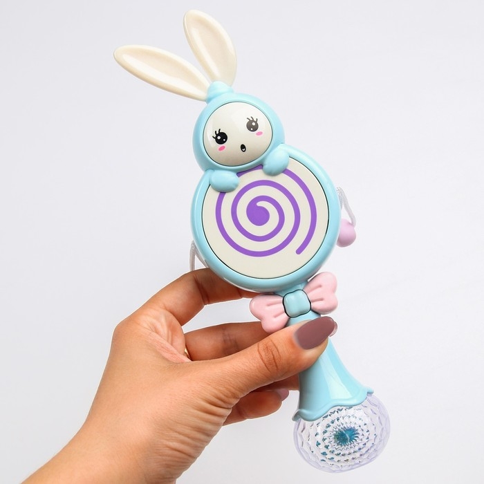 Погремушка музыкальная «Зайка барабан», эластичные ушки, цвет МИКС, Крошка Я Погремушка музыкальная «Зайка барабан», эластичные ушки, цвет МИКС, Крошка Я