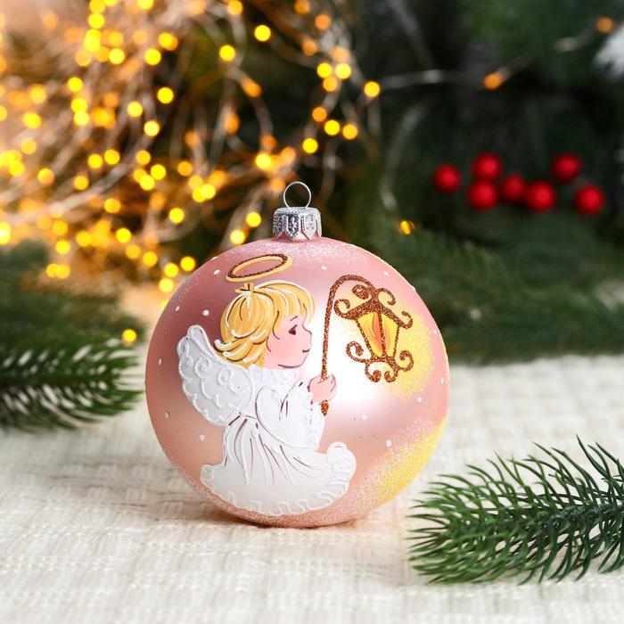 Ёлочный шар d-10 см Ёлочный шар d-10 см "Ангел с фонариком"