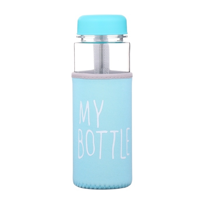 Бутылка для воды, 500 мл, My bottle, 19.5 х 6 см, чехол в комплекте, бирюзовая Бутылка для воды, 500 мл, My bottle, 19.5 х 6 см, чехол в комплекте, бирюзовая
