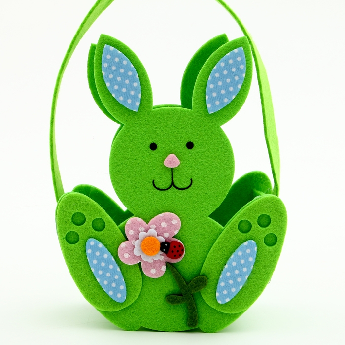 Пасхальный декор корзинка Пасхальный декор корзинка "Зайчик с цветком" 7.5х10х20 см