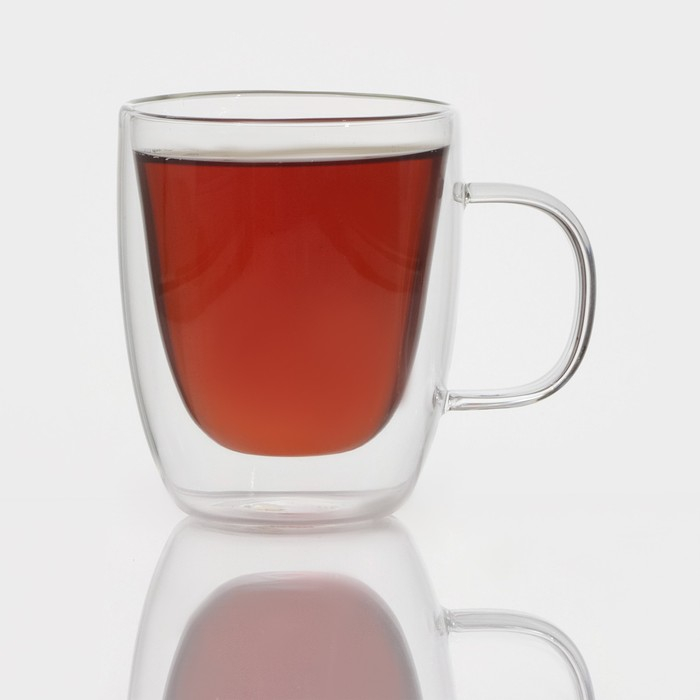 Кружка стеклянная с двойными стенками &laquo;Дуо&raquo;, 400 мл