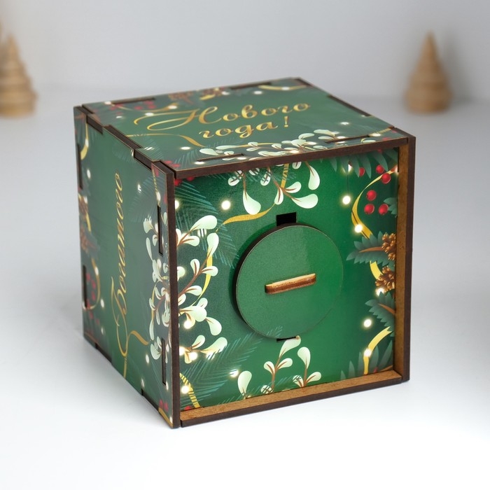 Копилка куб  Копилка куб "Богатого НГ" 10х10х10 см