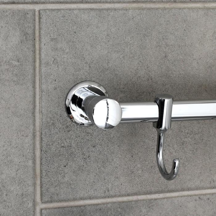 Крючок настенный на планке, двигающийся, Accoona A163-3, 3 шт, цвет хром Крючок настенный на планке, двигающийся, Accoona A163-3, 3 шт, цвет хром