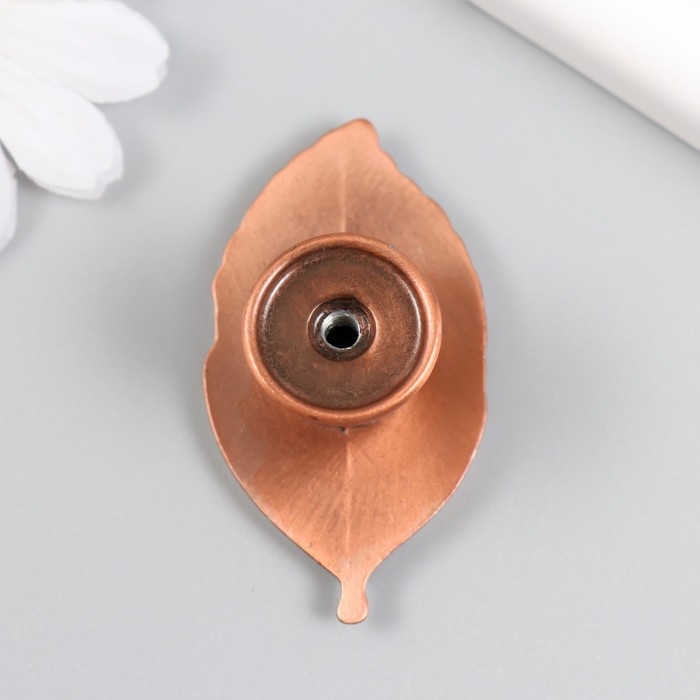 Ручка для шкатулки металл Ручка для шкатулки металл "Лист" медь 5,2х2,8 см