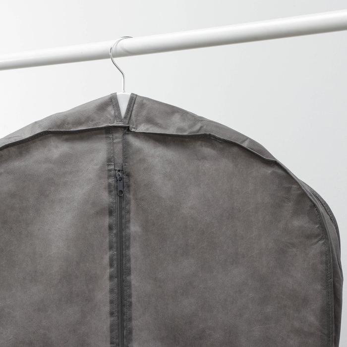 Чехол для одежды зимний, 140×60×10 см, спанбонд, цвет серый Чехол для одежды зимний, 140×60×10 см, спанбонд, цвет серый