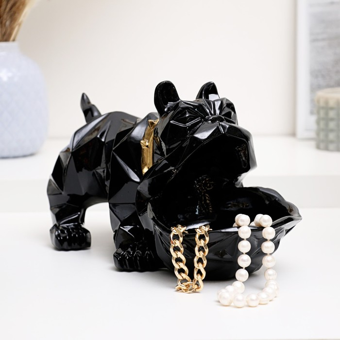 Подставка конфетница Подставка конфетница "Английский бульдог" черный 27х17х27см