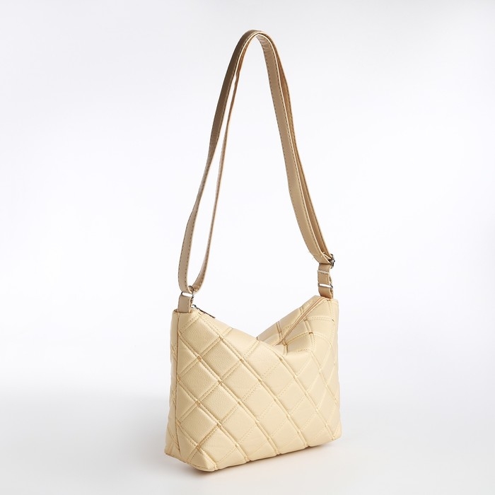 Кросс-боди на молнии, цвет бежевый Кросс-боди на молнии, цвет бежевый