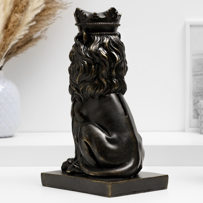 Копилка Копилка "Лев с короной" черный с позолотой, 23см