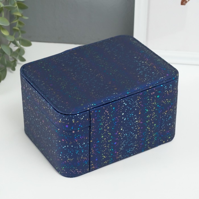 Шкатулка кожзам для украшений Шкатулка кожзам для украшений "Ночное небо" голография фиолет 14х18х10,5 см