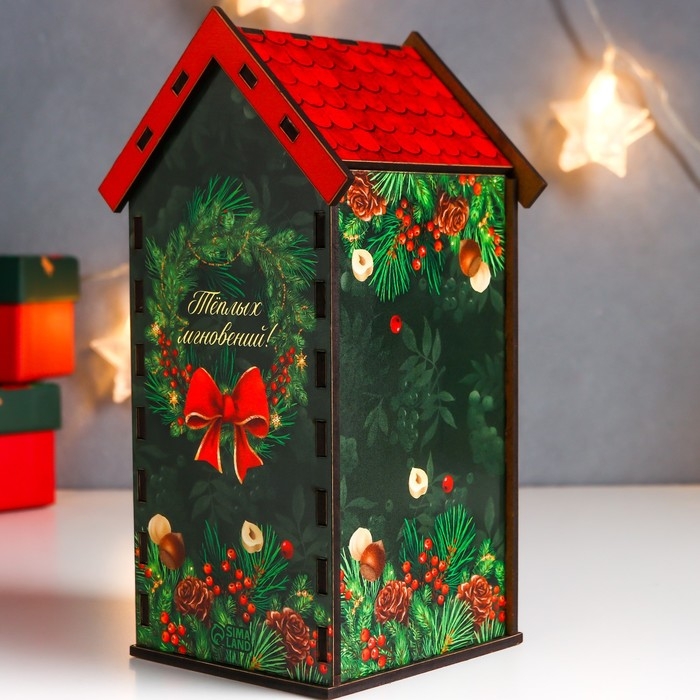 Новогодний чайный домик Новогодний чайный домик "Белочка" 20х10,5х9,5 см