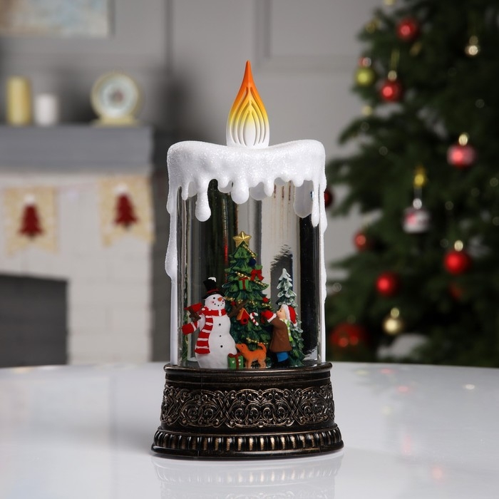 Светодиодная фигура «Свеча со снеговиком» 12.3 × 24 × 8 см, пластик, батарейки ААх3 (не в комплекте), USB, свечение тёплое белое Светодиодная фигура «Свеча со снеговиком» 12.3 × 24 × 8 см, пластик, батарейки ААх3 (не в комплекте), USB, свечение тёплое белое