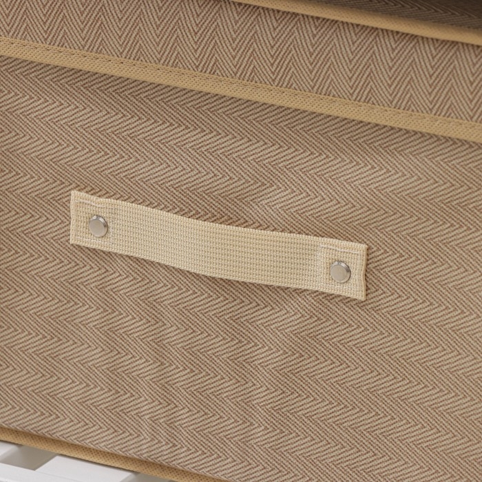 Короб стеллажный для хранения с крышкой Доляна «Гусиная лапка», 40×30×25 см, цвет бежевый Короб стеллажный для хранения с крышкой Доляна «Гусиная лапка», 40×30×25 см, цвет бежевый