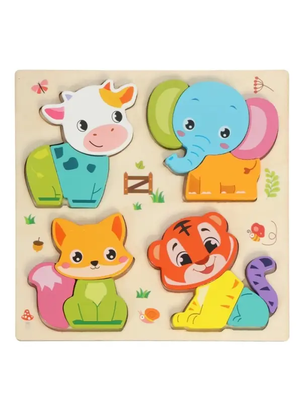 Развивающий 3D пазл &laquo;Животные&raquo;, деревянный